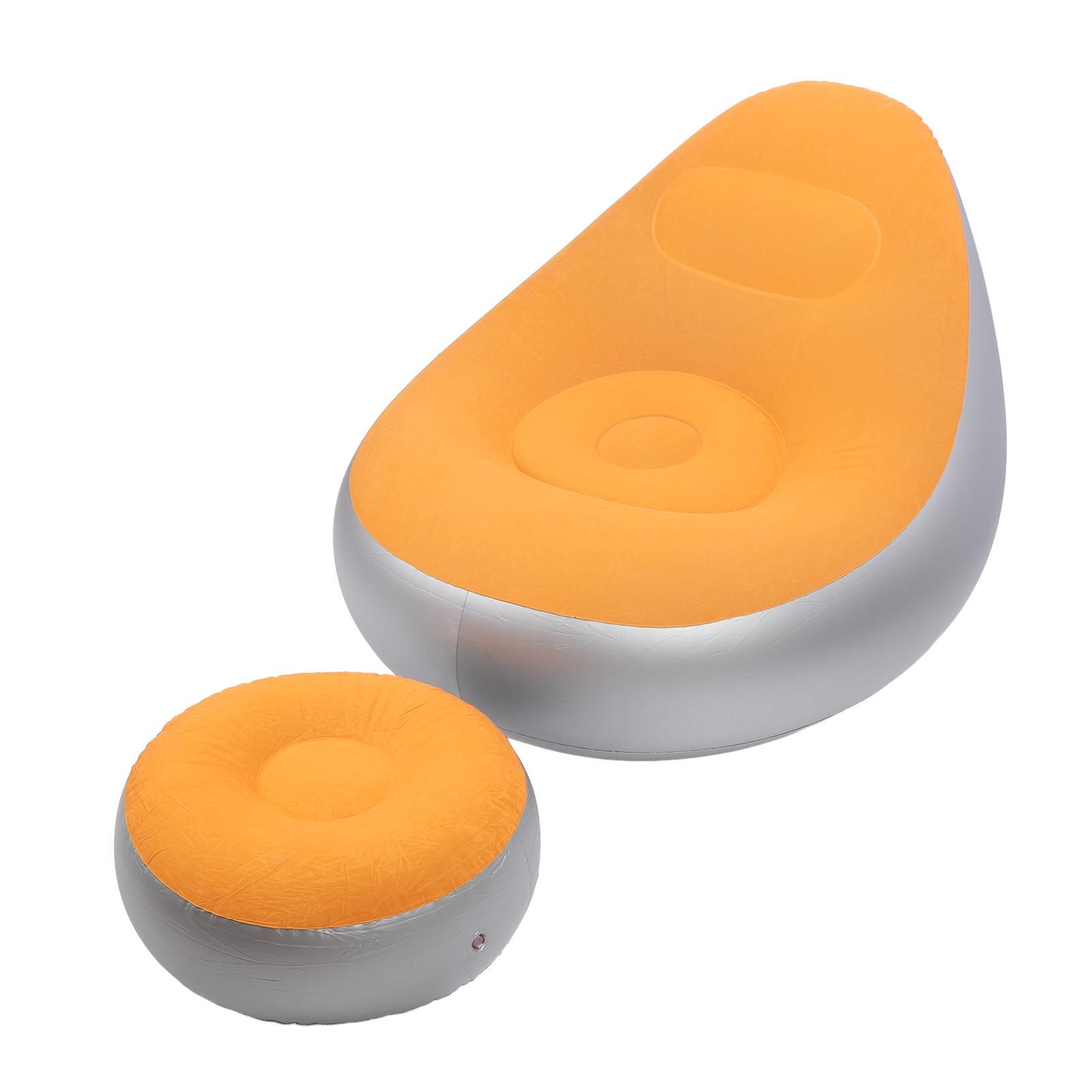 Inflatable Lounge Chair Folding Portable Blow Up Sofa with Footstool for view 4