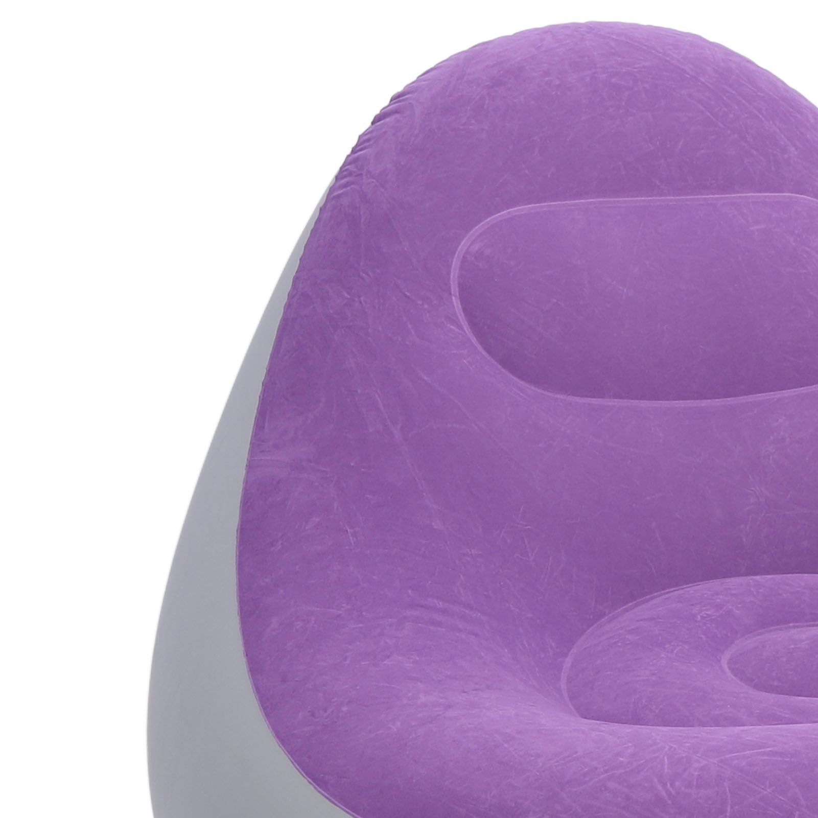 Inflatable Lounge Chair with Foot Stool PVC Flocking Folding Inflatable Couch view 7