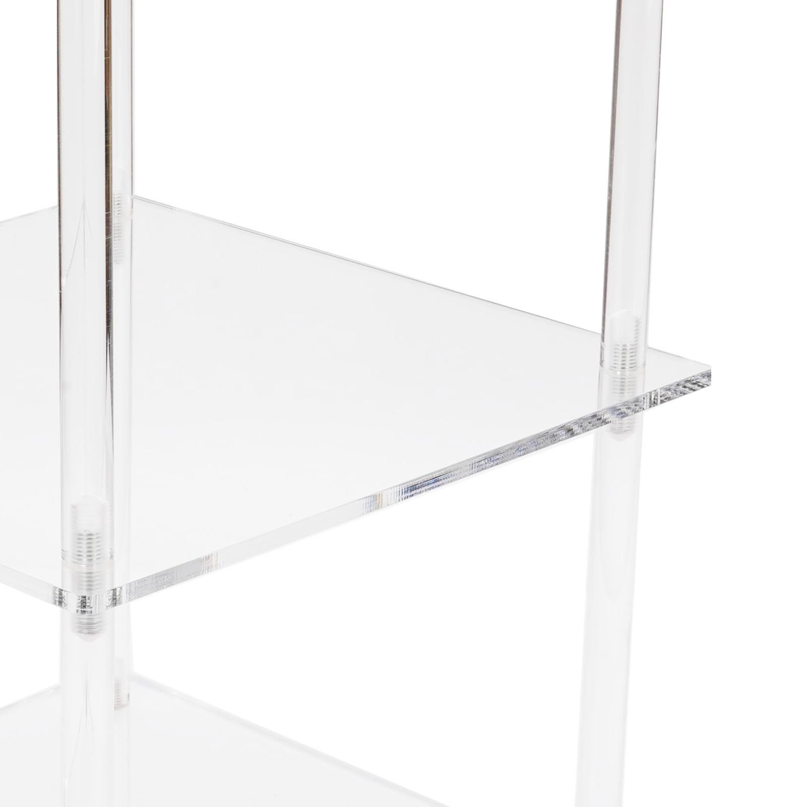 Acrylic Corner Side Table Small 3 Tier Triangular End Table for Living Room view 2