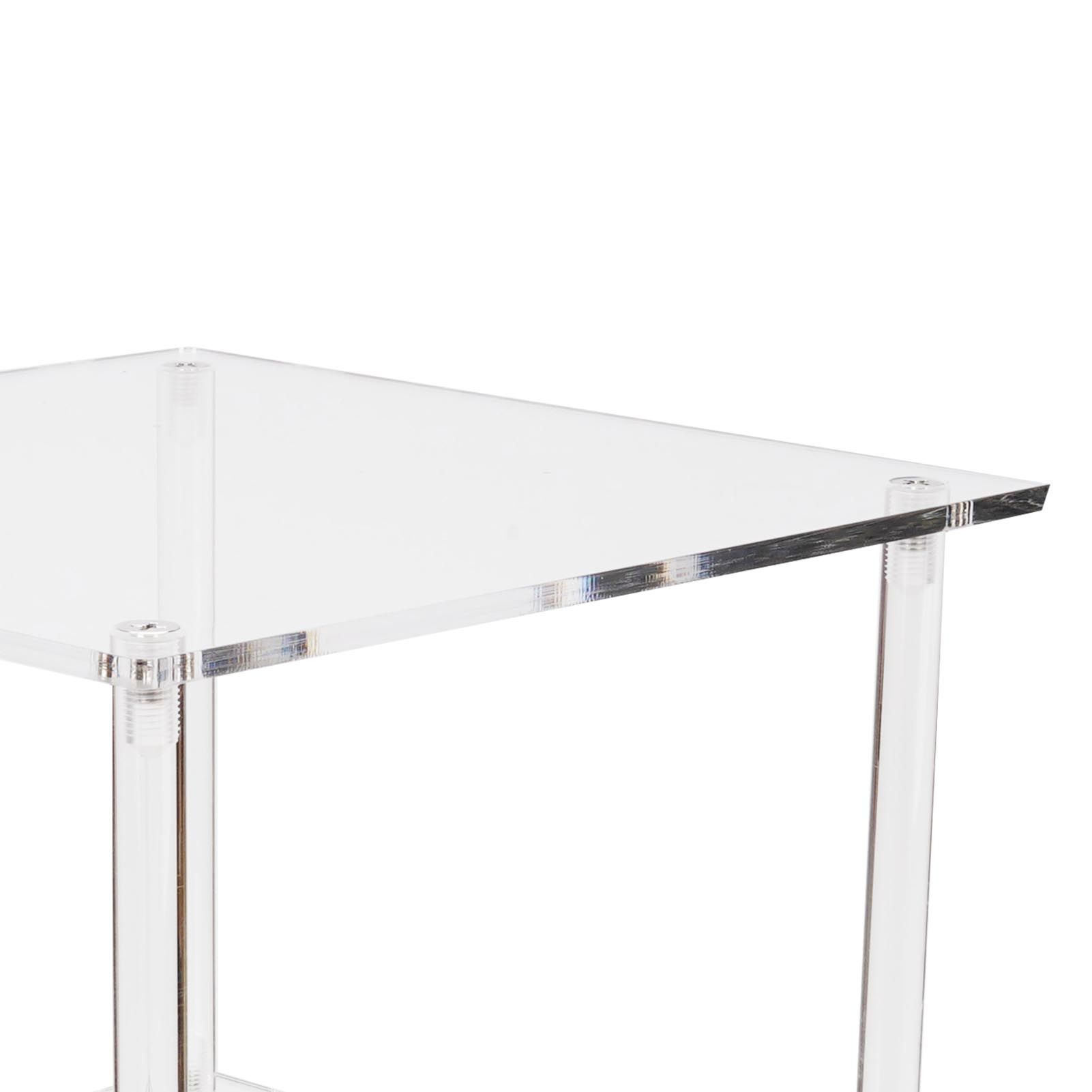 Acrylic Corner Side Table Small 3 Tier Triangular End Table for Living Room view 5
