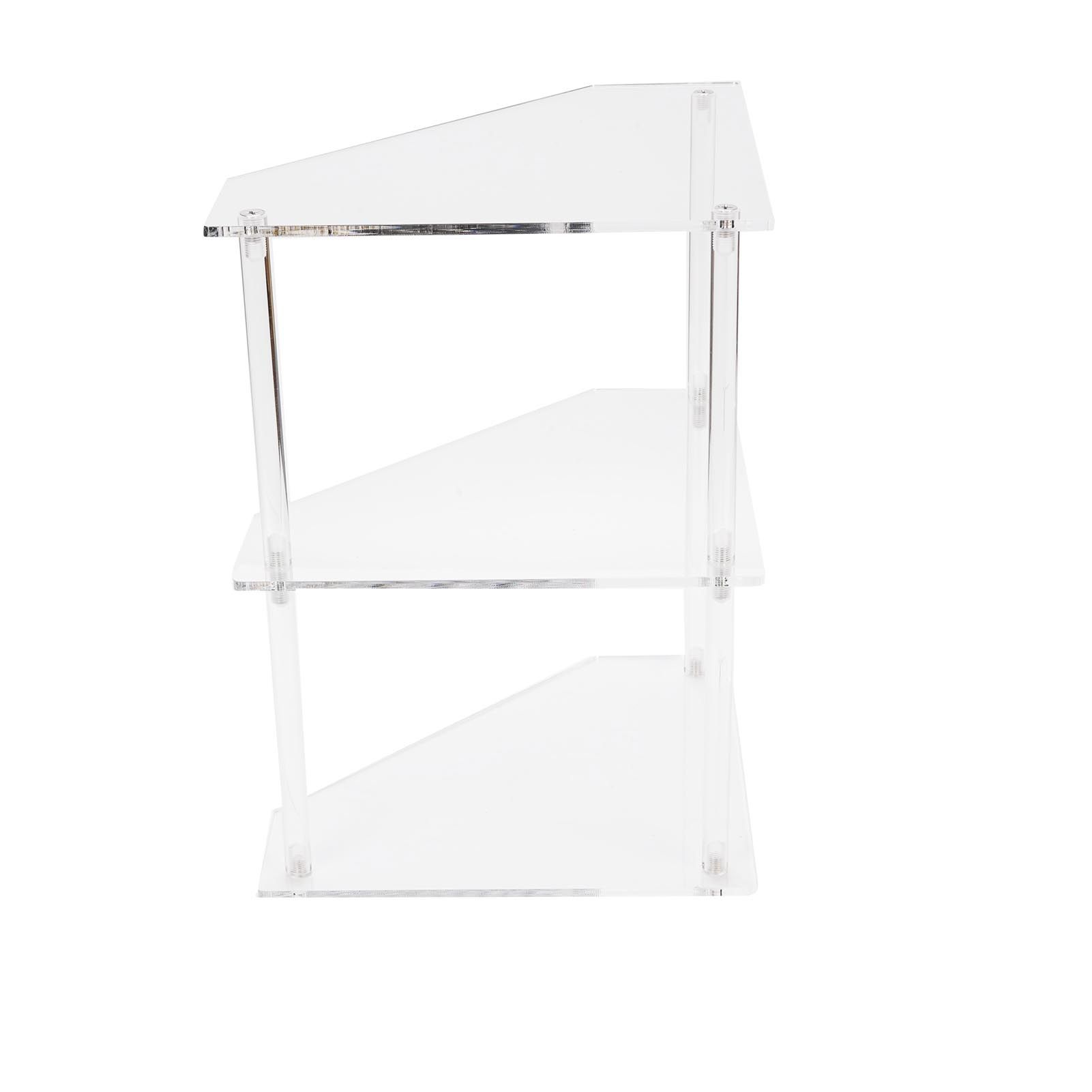 Acrylic Corner Side Table Small 3 Tier Triangular End Table for Living Room view 6