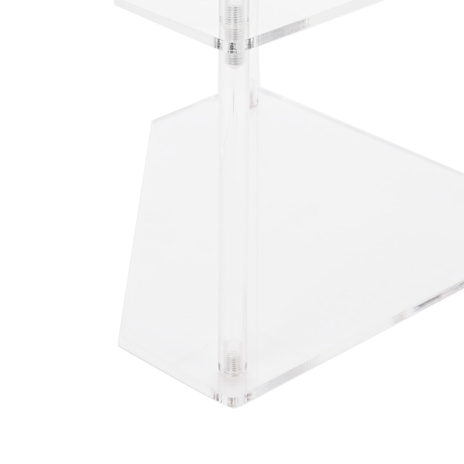 Acrylic Corner Side Table Small 3 Tier Triangular End Table for Living Room view 7