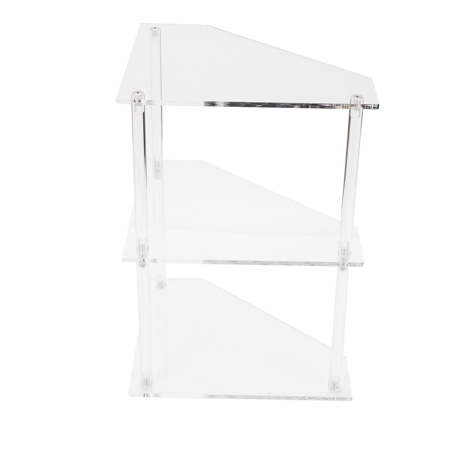 Acrylic Corner Side Table Small 3 Tier Triangular End Table for Living Room view 9