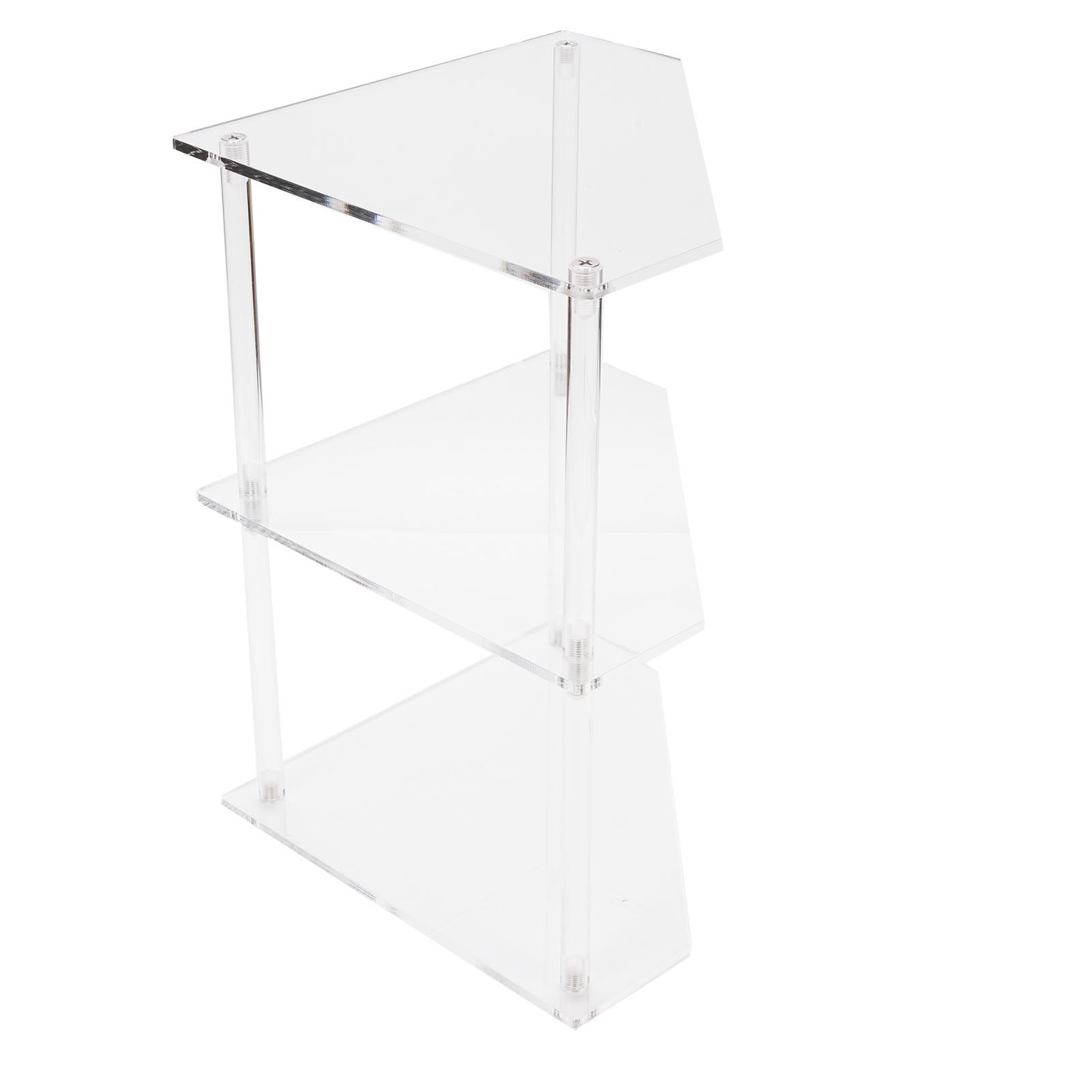 Acrylic Corner Side Table Small 3 Tier Triangular End Table for Living Room view 10