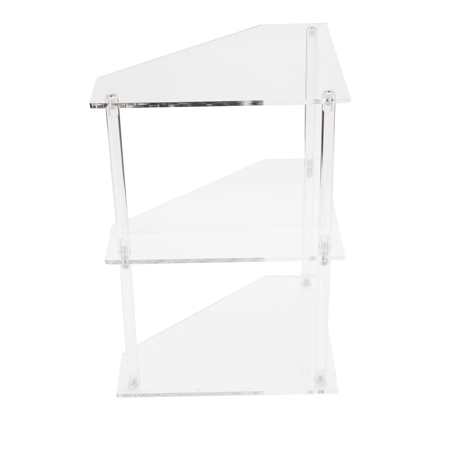 Acrylic Corner Side Table Small 3 Tier Triangular End Table for Living Room view 11