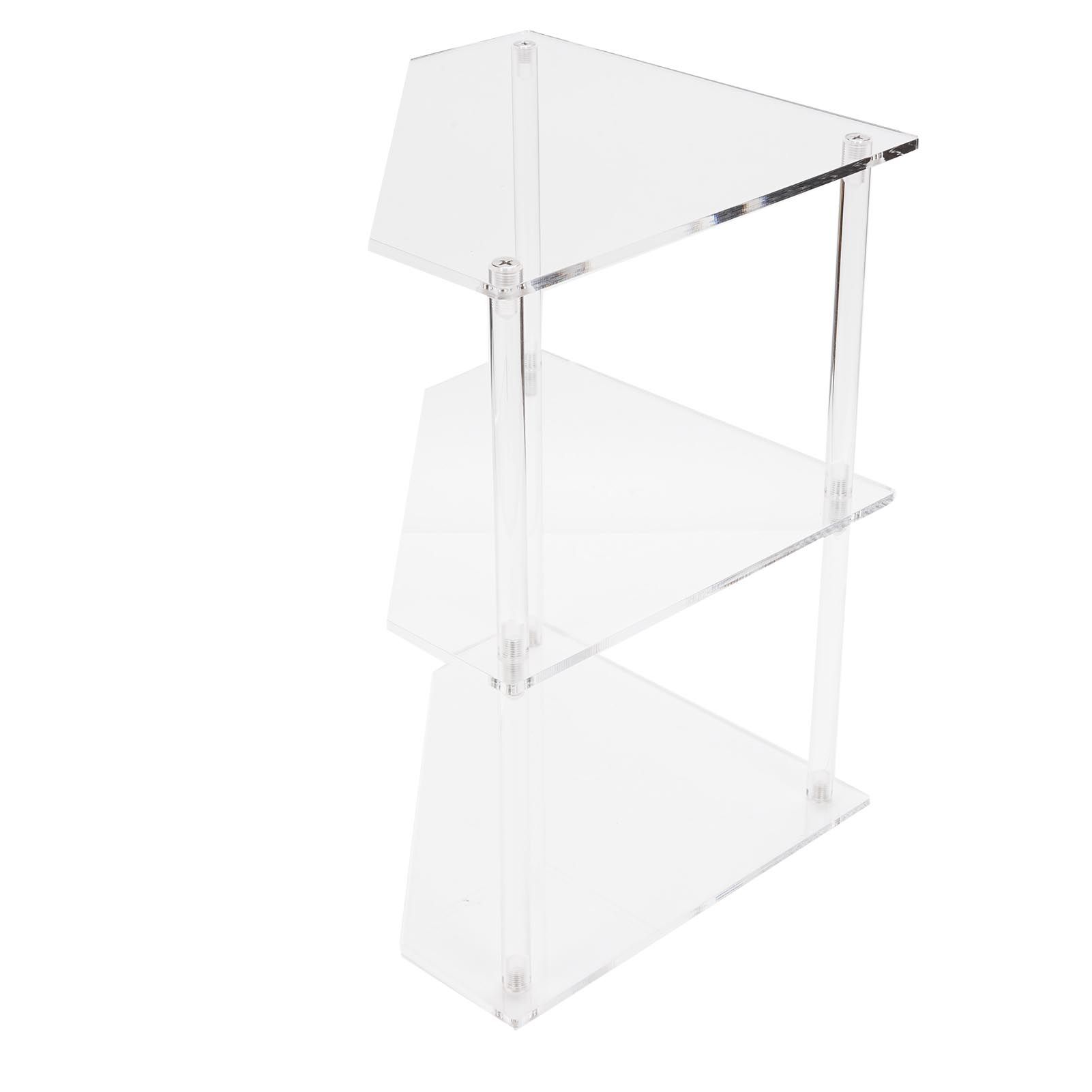 Acrylic Corner Side Table Small 3 Tier Triangular End Table for Living Room view 12
