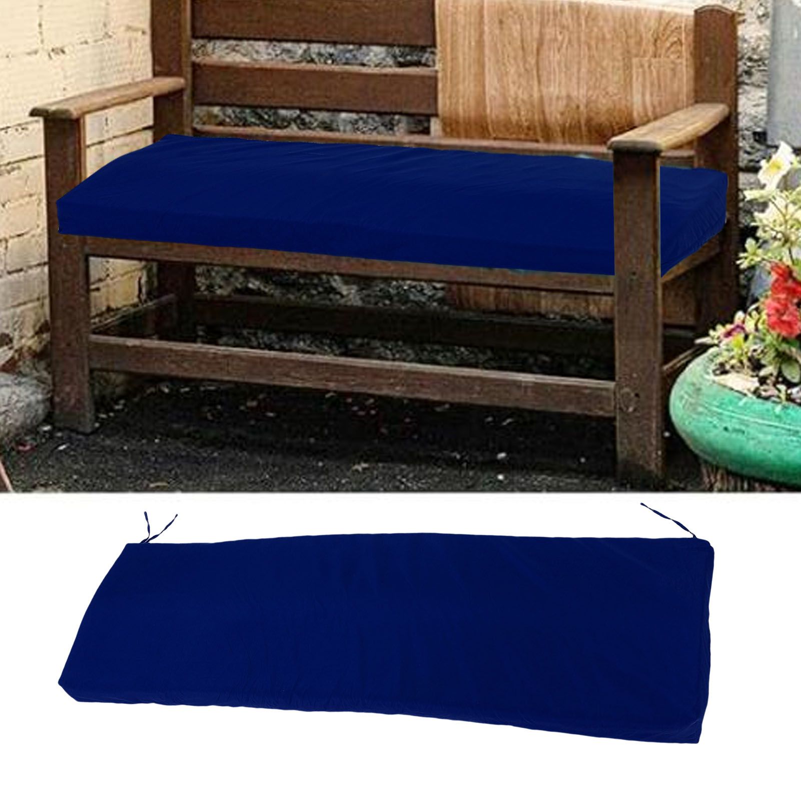 Outdoor Bench Cushion Polyester Sponge Rainproof Anti Slip Swing Seat Cushion view 11