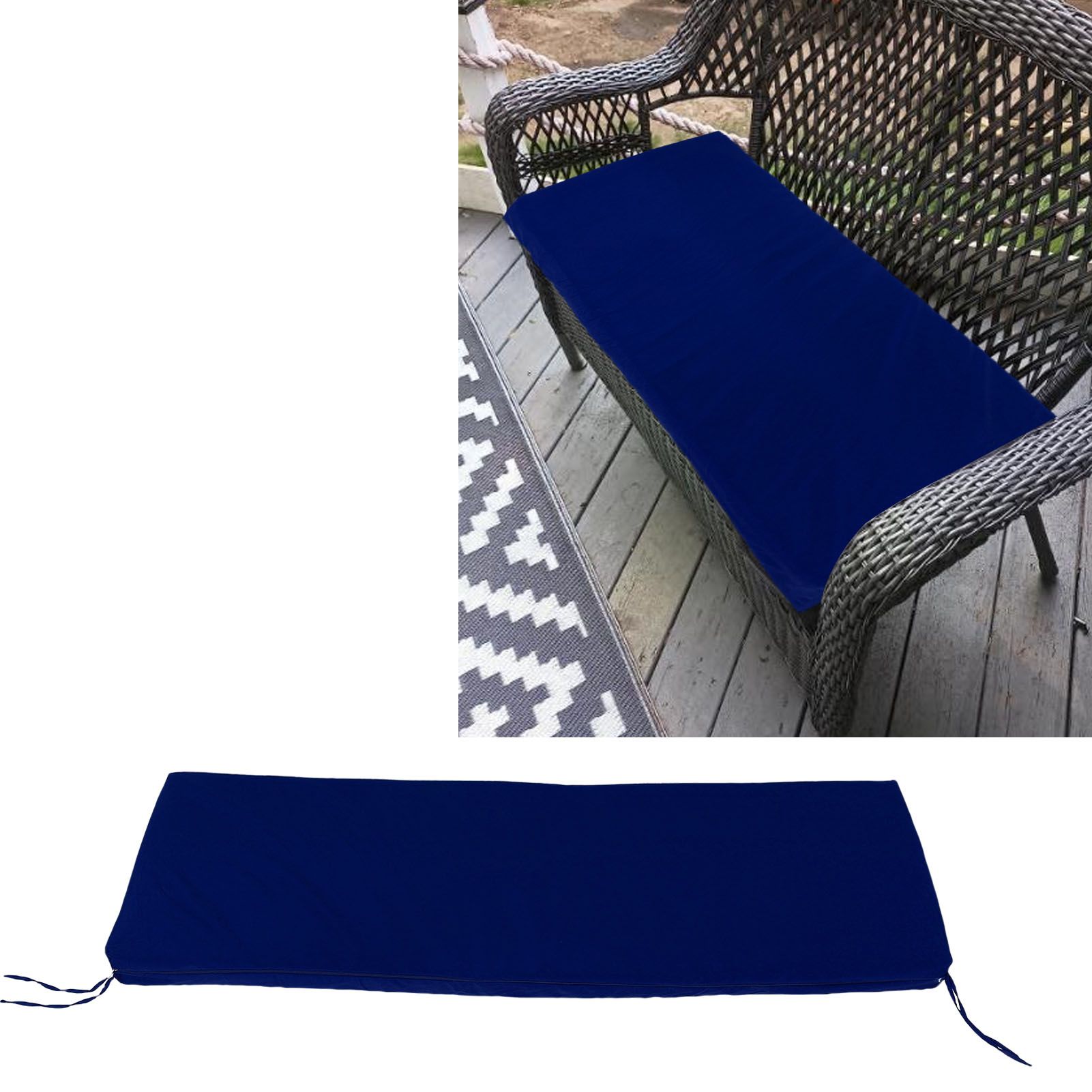 Outdoor Bench Cushion Polyester Sponge Rainproof Anti Slip Swing Seat Cushion view 12