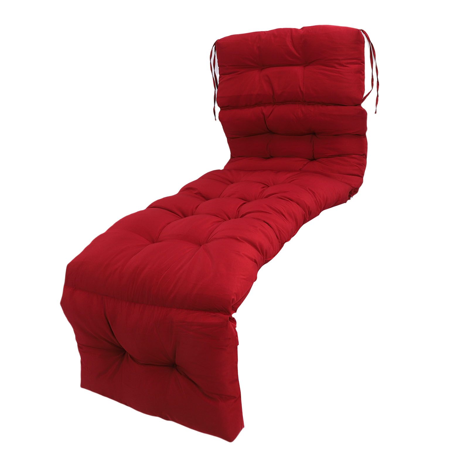 Indoor Outdoor Chaise Lounge Cushion with Ties Splashproof Lounge Chair