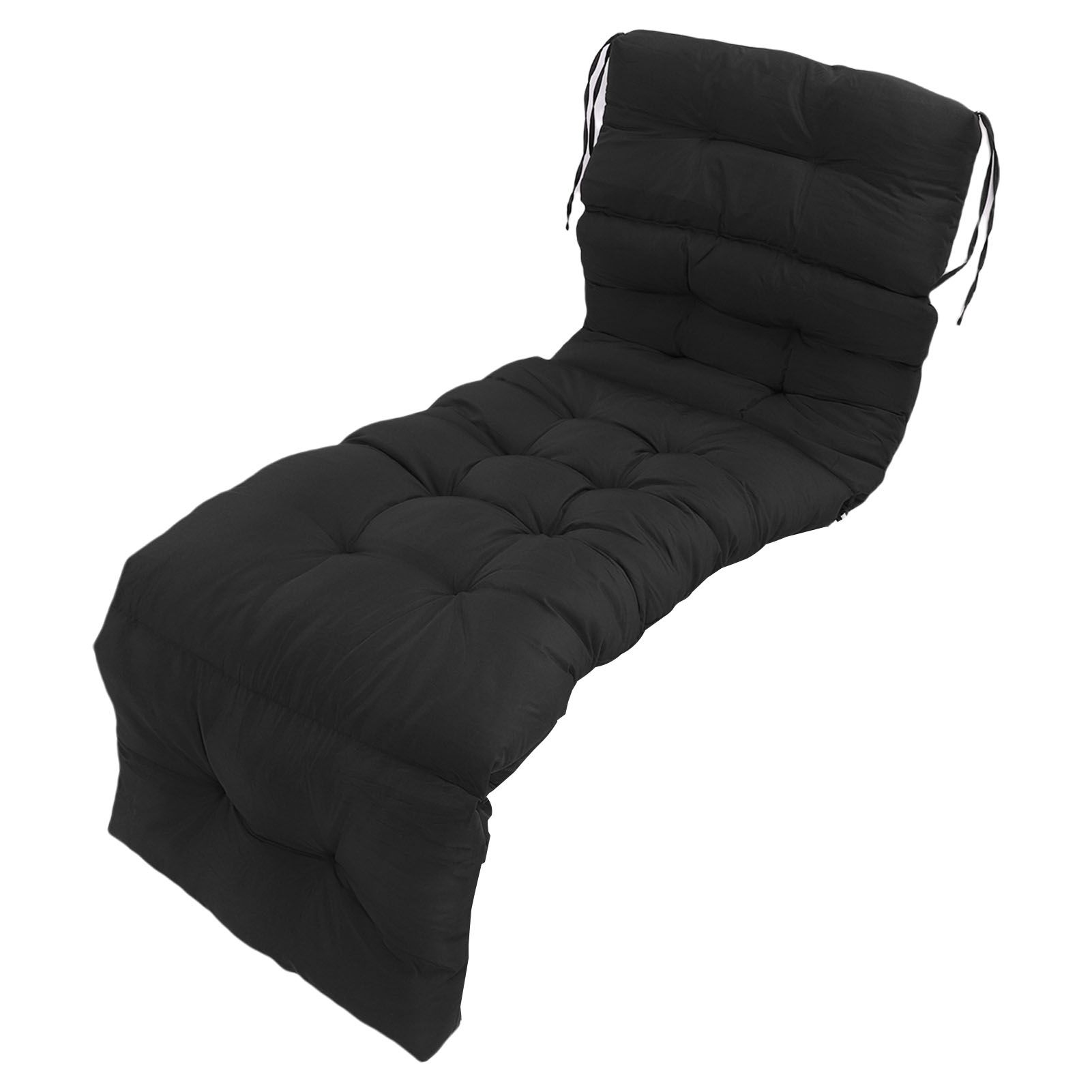 Indoor Outdoor Chaise Lounge Cushion with Ties Splashproof Lounge Chair