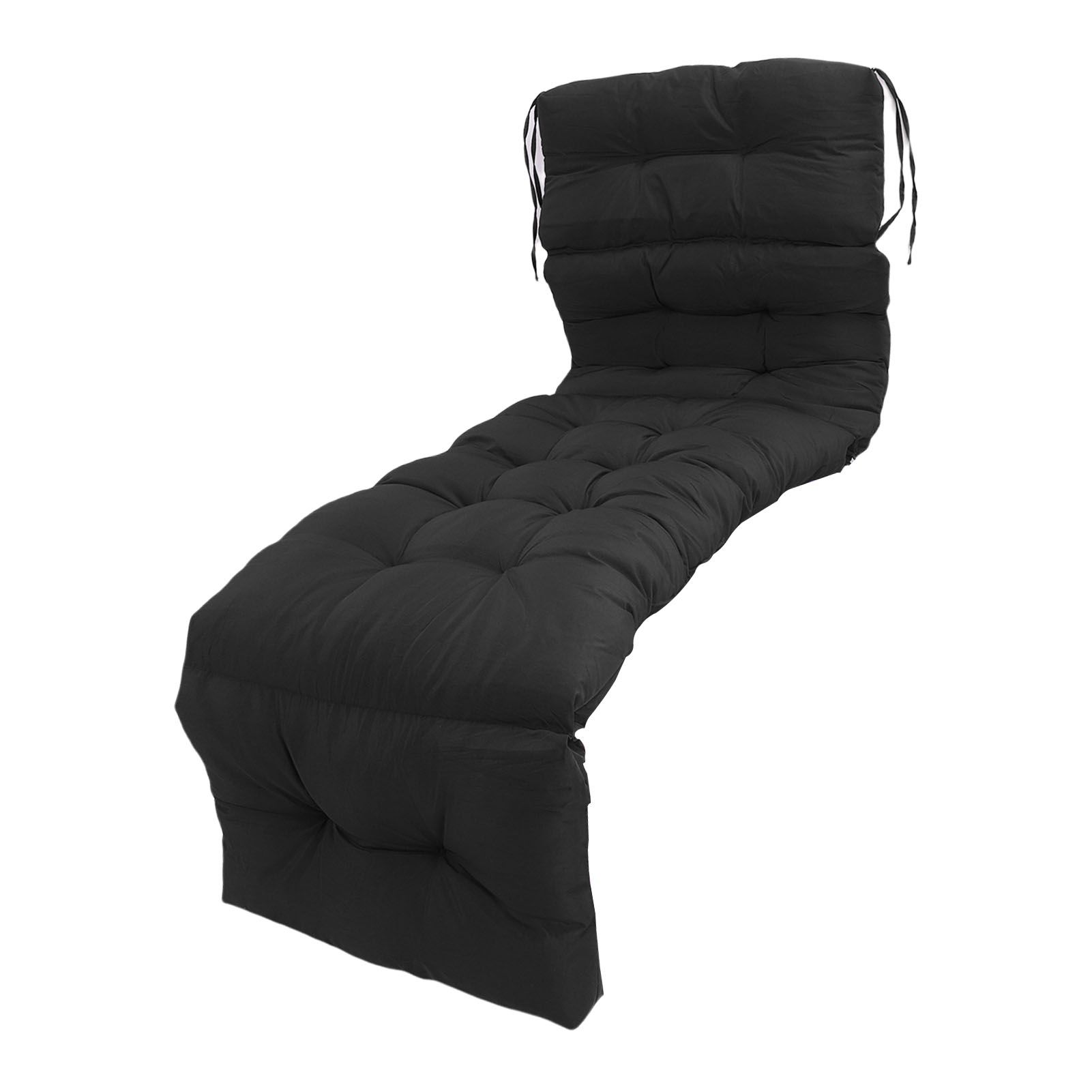 Indoor Outdoor Chaise Lounge Cushion with Ties Splashproof Lounge Chair view 12