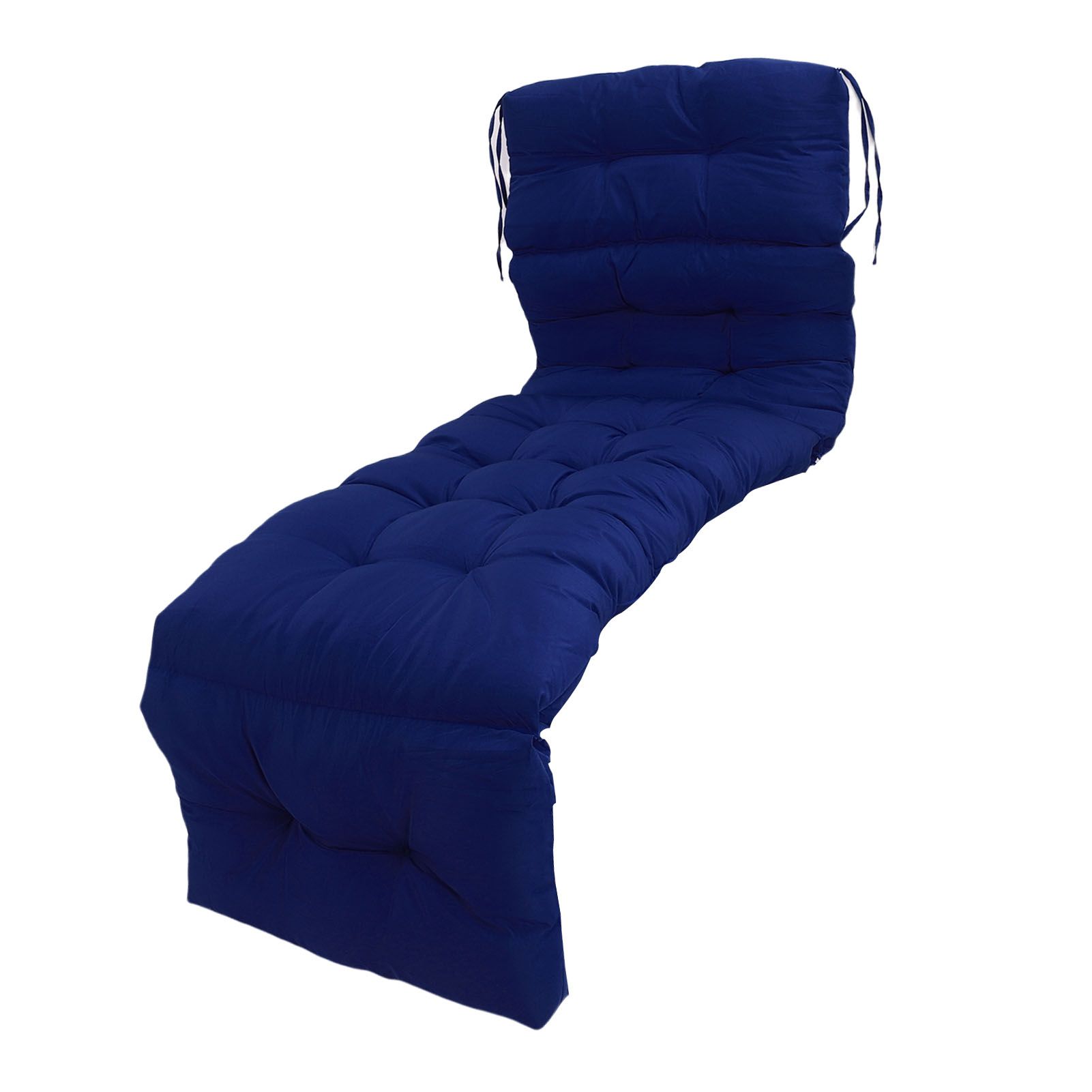 Indoor Outdoor Chaise Lounge Cushion with Ties Splashproof Lounge Chair