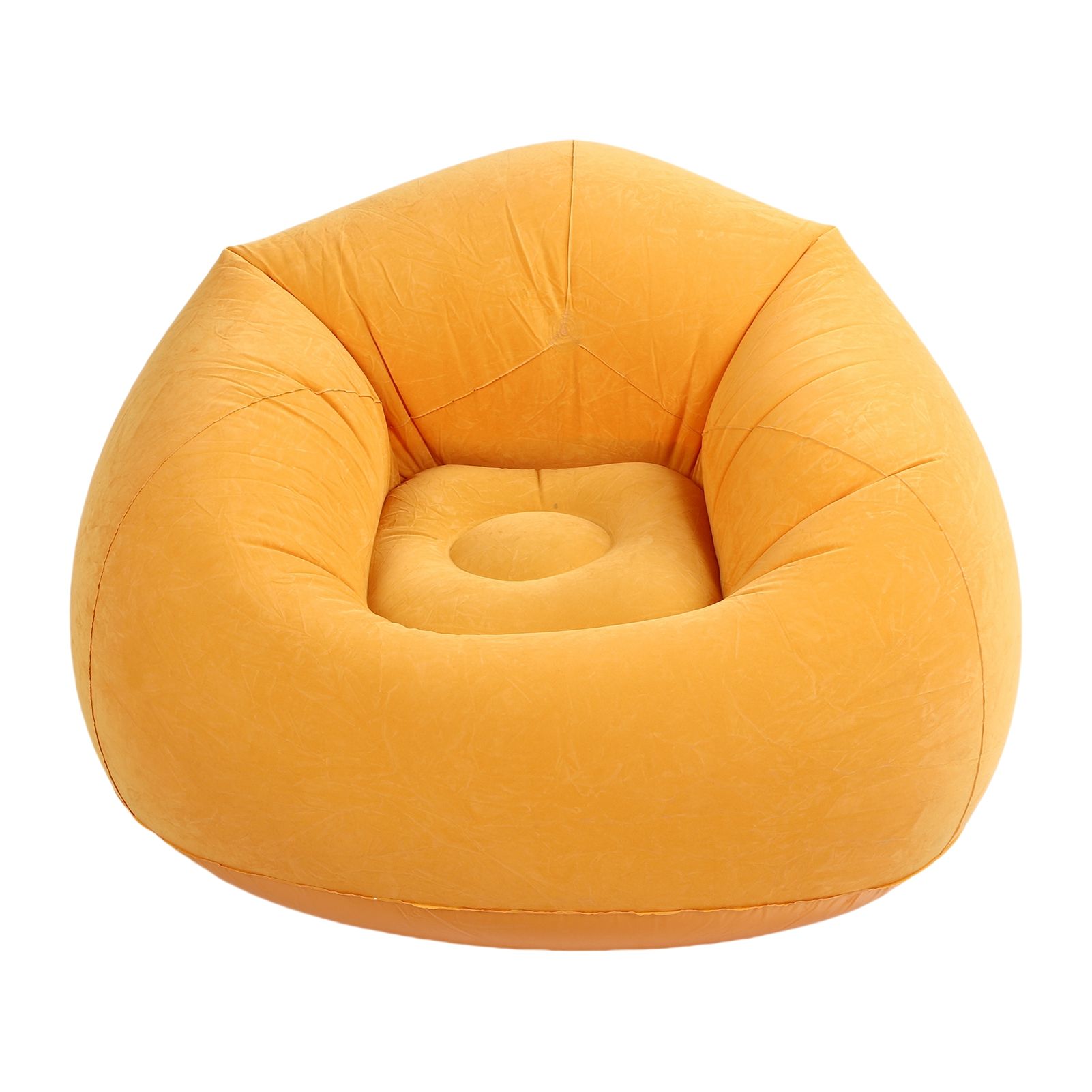 Inflatable Chair Single Sofa PVC Flocking Blow Up Lounge Couch for Living Room view 3