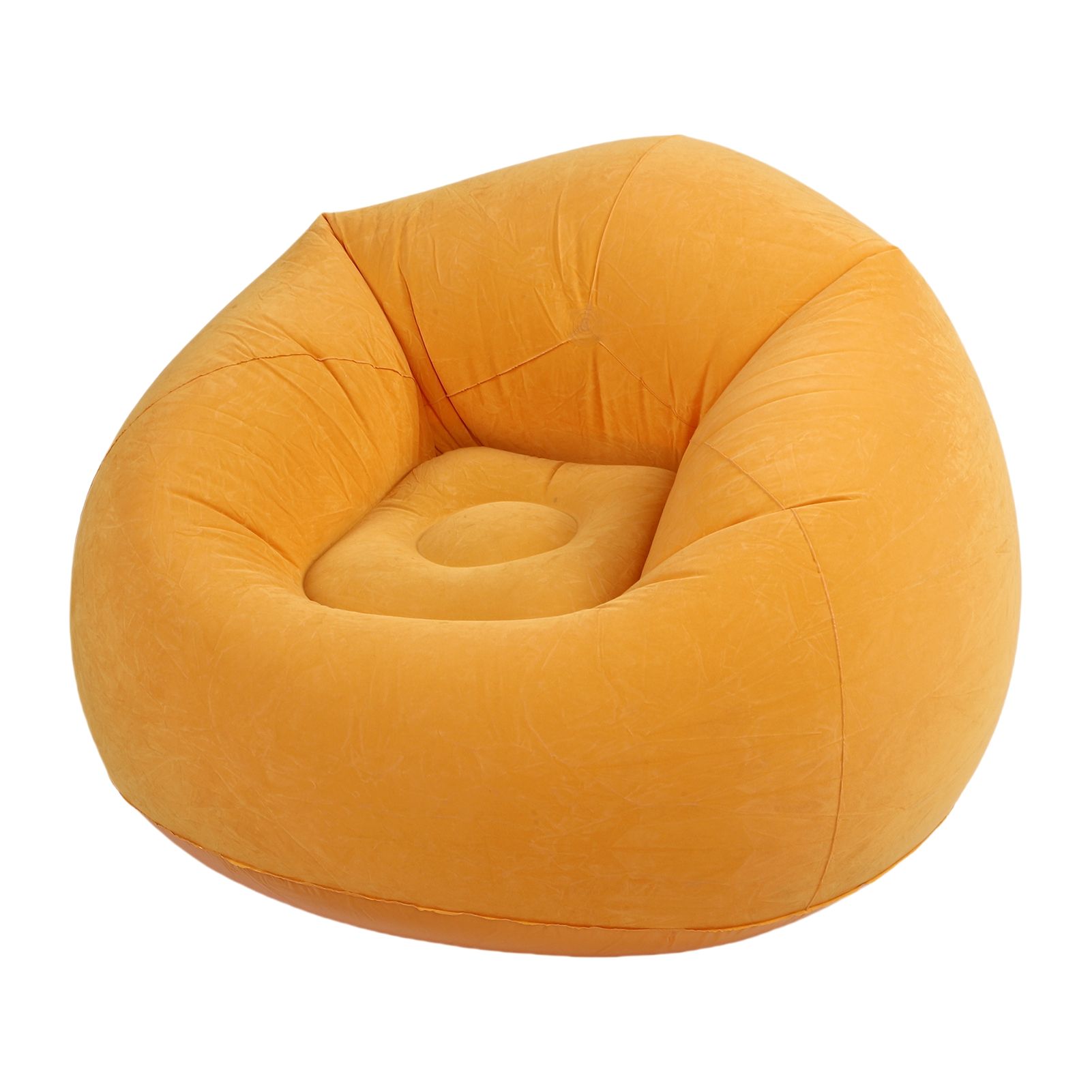 Inflatable Chair Single Sofa PVC Flocking Blow Up Lounge Couch for Living Room view 4