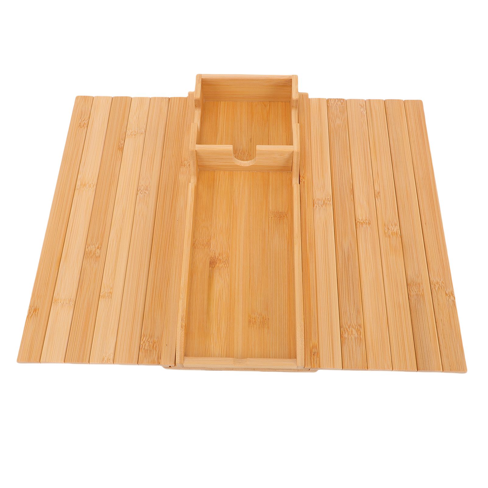 Wooden Sofa Arm Tray with Detachable Cup Holder Non Slip Foldable Couch view 3