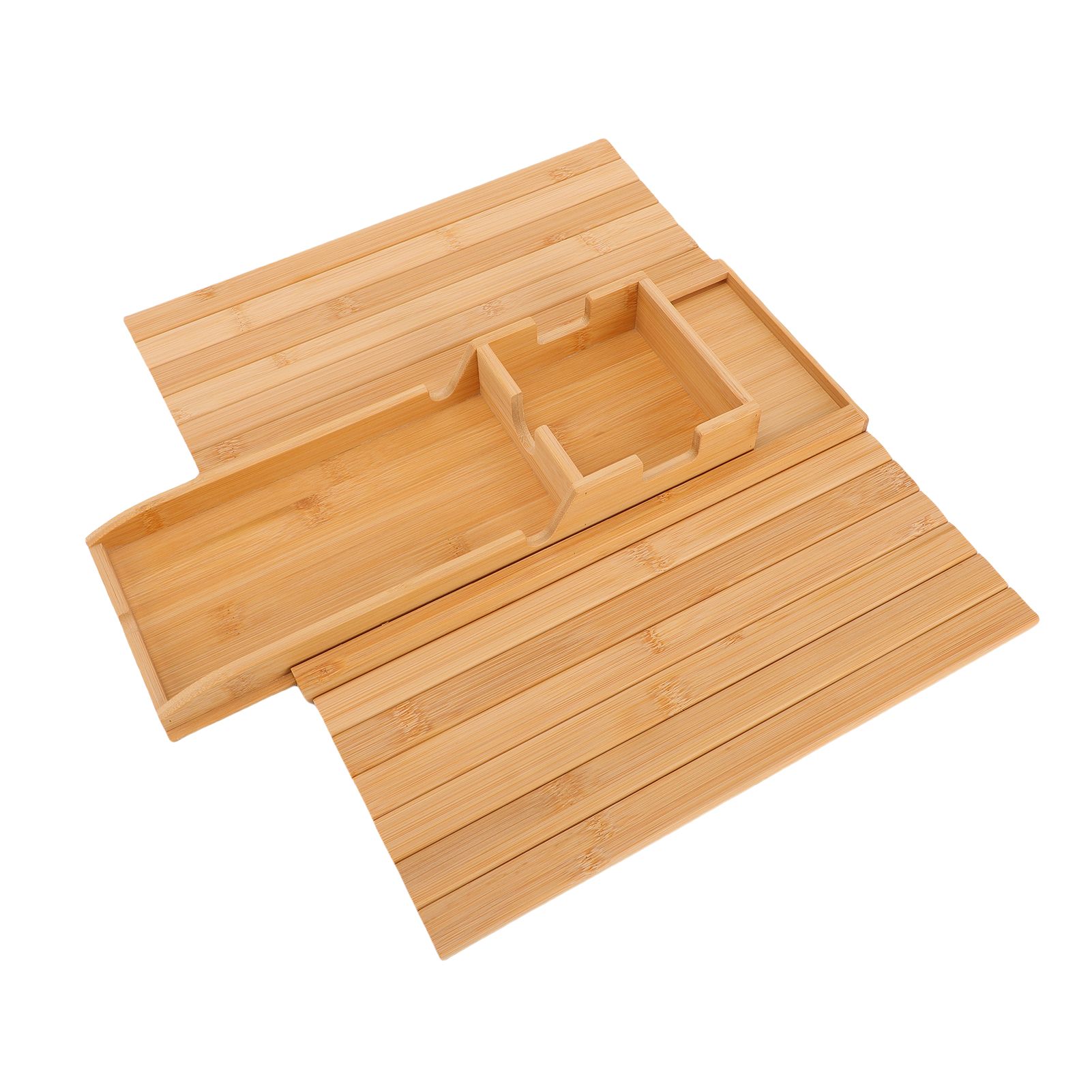 Wooden Sofa Arm Tray with Detachable Cup Holder Non Slip Foldable Couch view 8