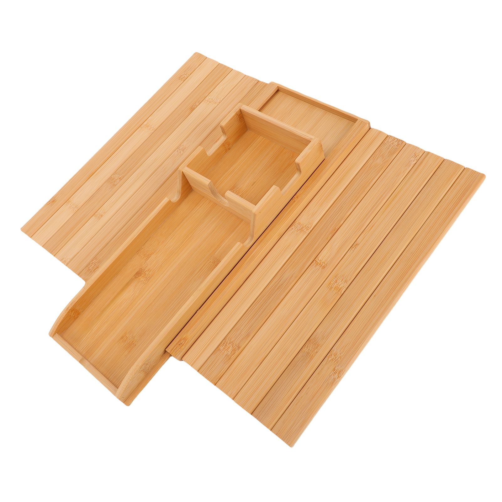Wooden Sofa Arm Tray with Detachable Cup Holder Non Slip Foldable Couch view 12
