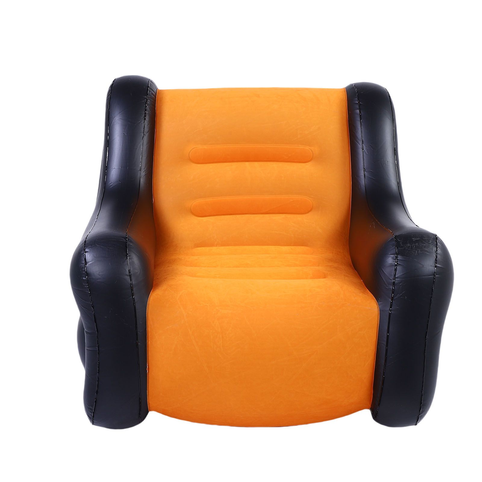 Inflatable Couch Single Sofa PVC Flocking Blow Up Sofa Chair with Armrest for