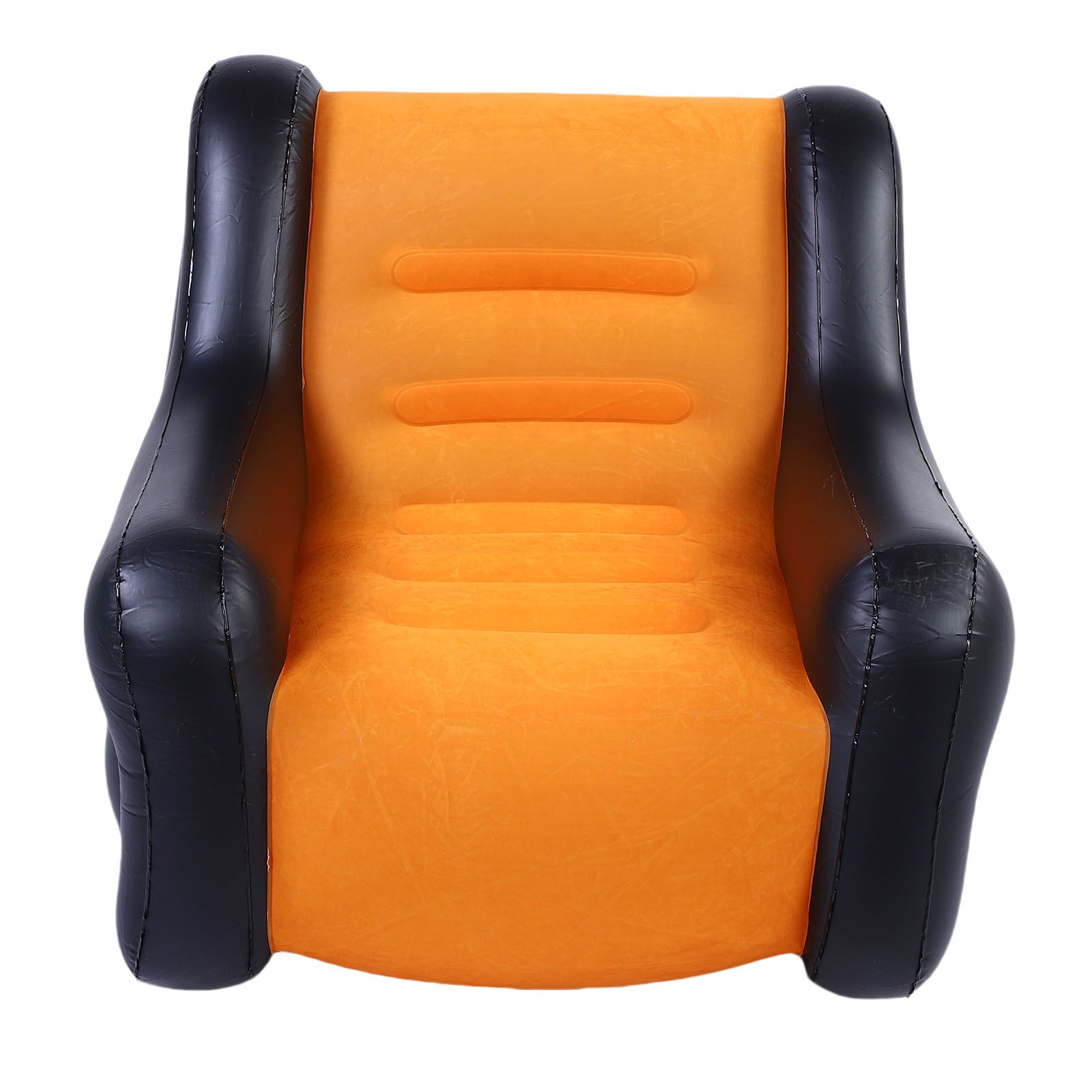 Inflatable Couch Single Sofa PVC Flocking Blow Up Sofa Chair with Armrest for view 3
