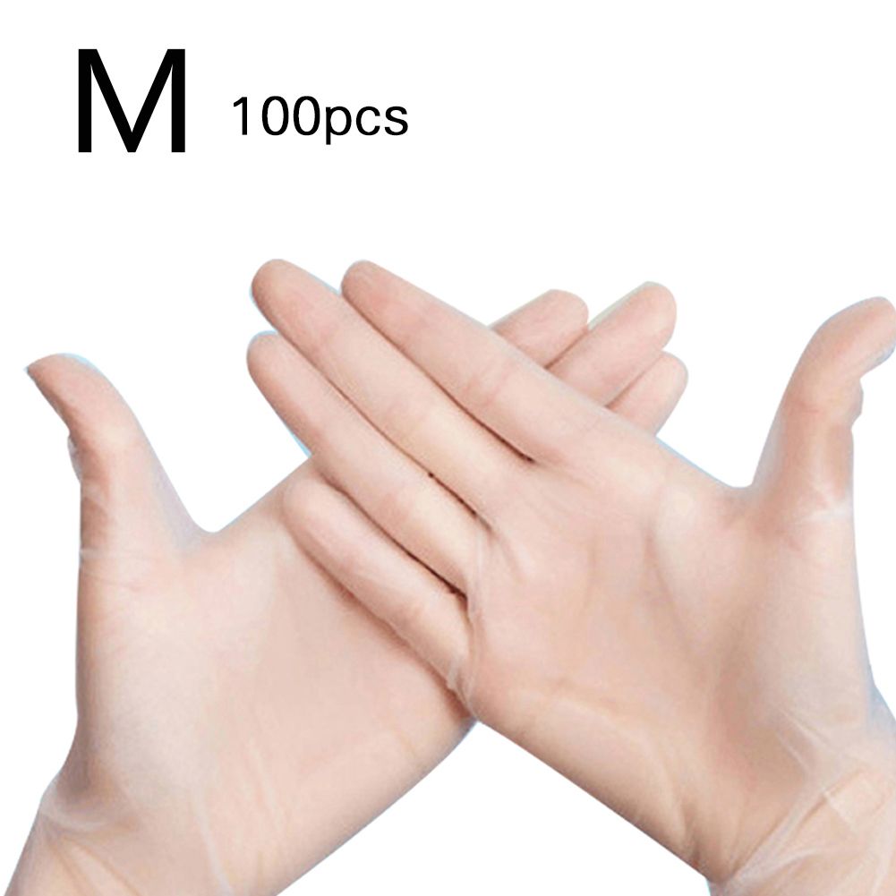 100pcs Disposable PVC Gloves High Elastic Gloves for House Cleaning Tattoo view 2
