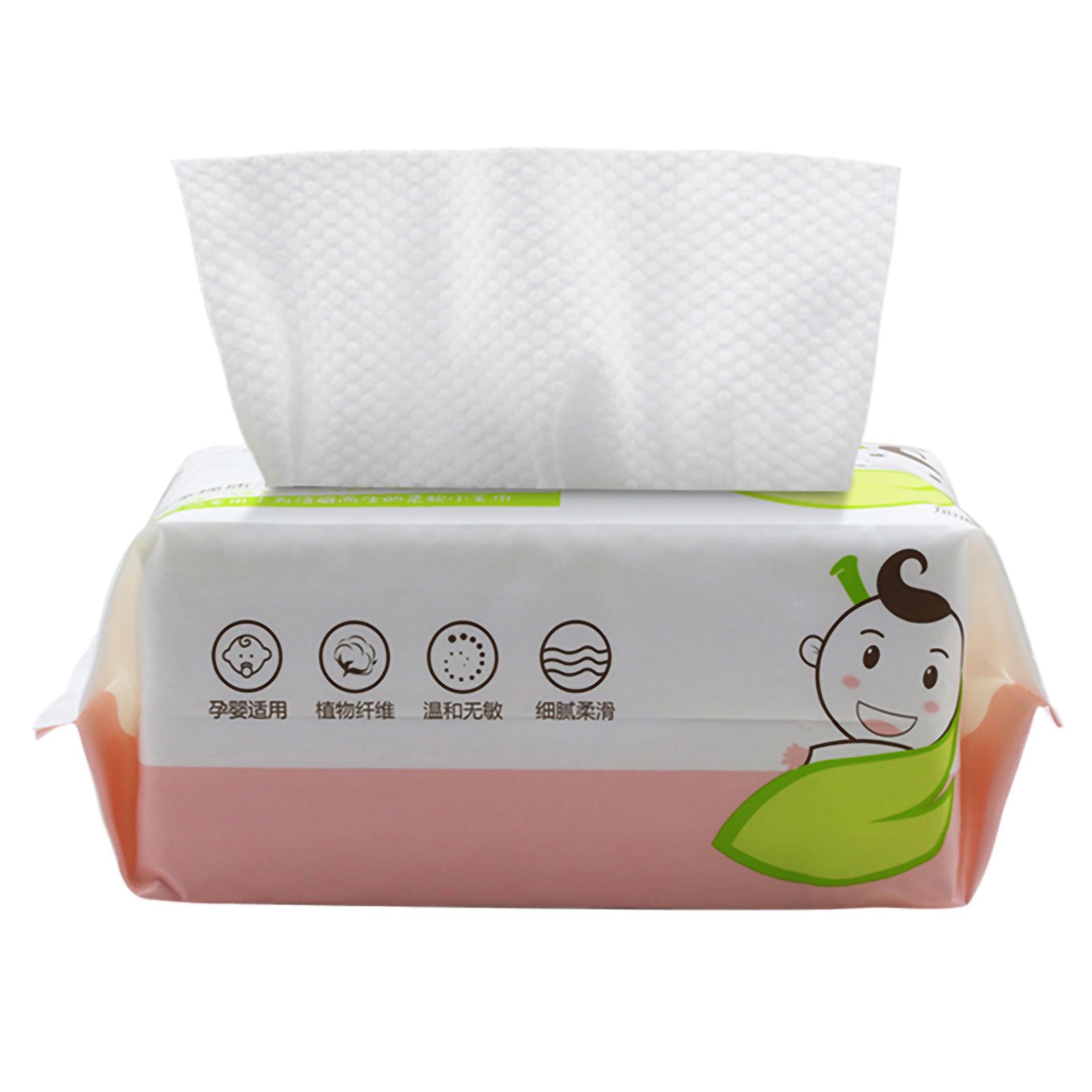 60Pcs Bag Skin Friendly Wet and Dry Dual Use Cotton Tissue Disposable Portable view 2
