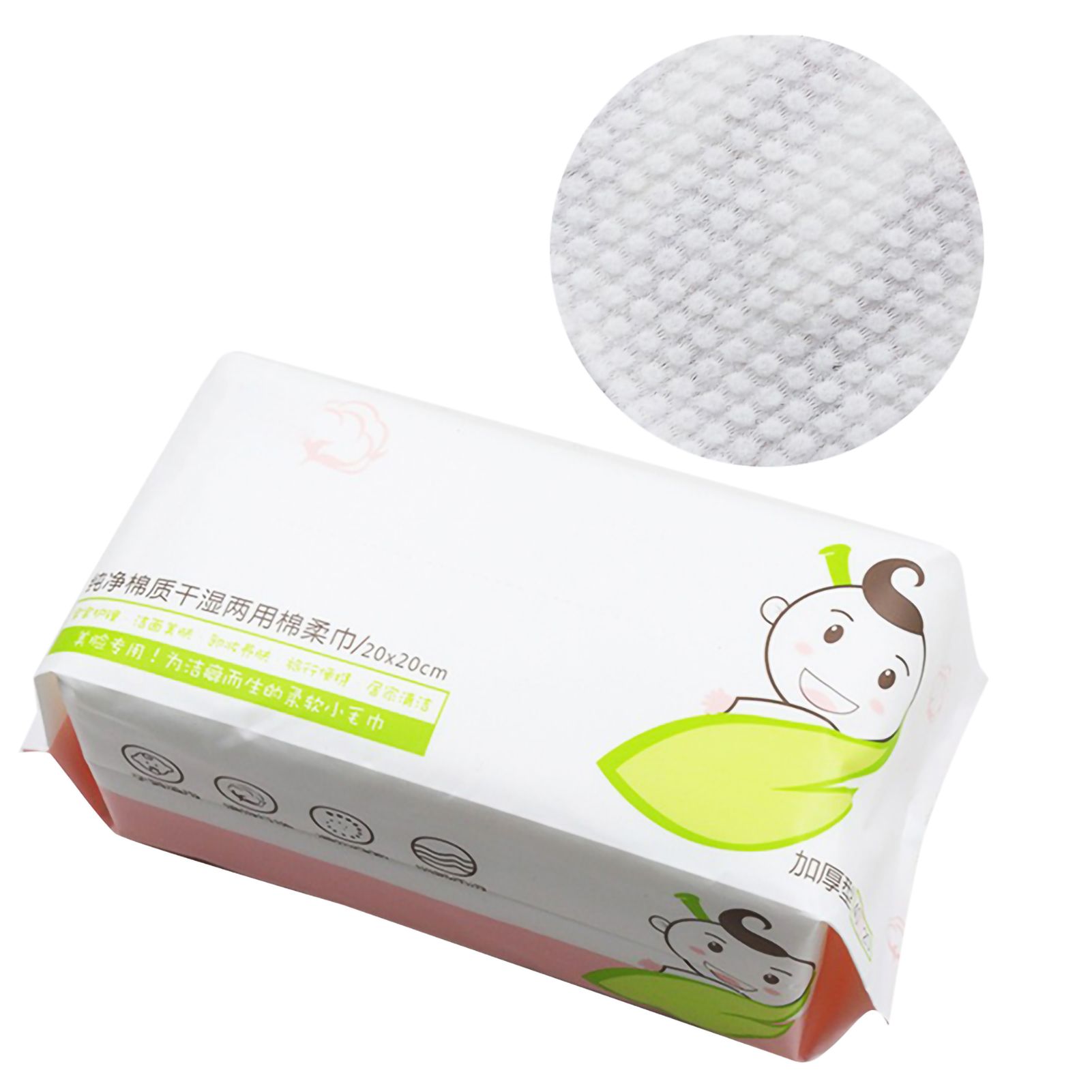 60Pcs Bag Skin Friendly Wet and Dry Dual Use Cotton Tissue Disposable Portable view 8