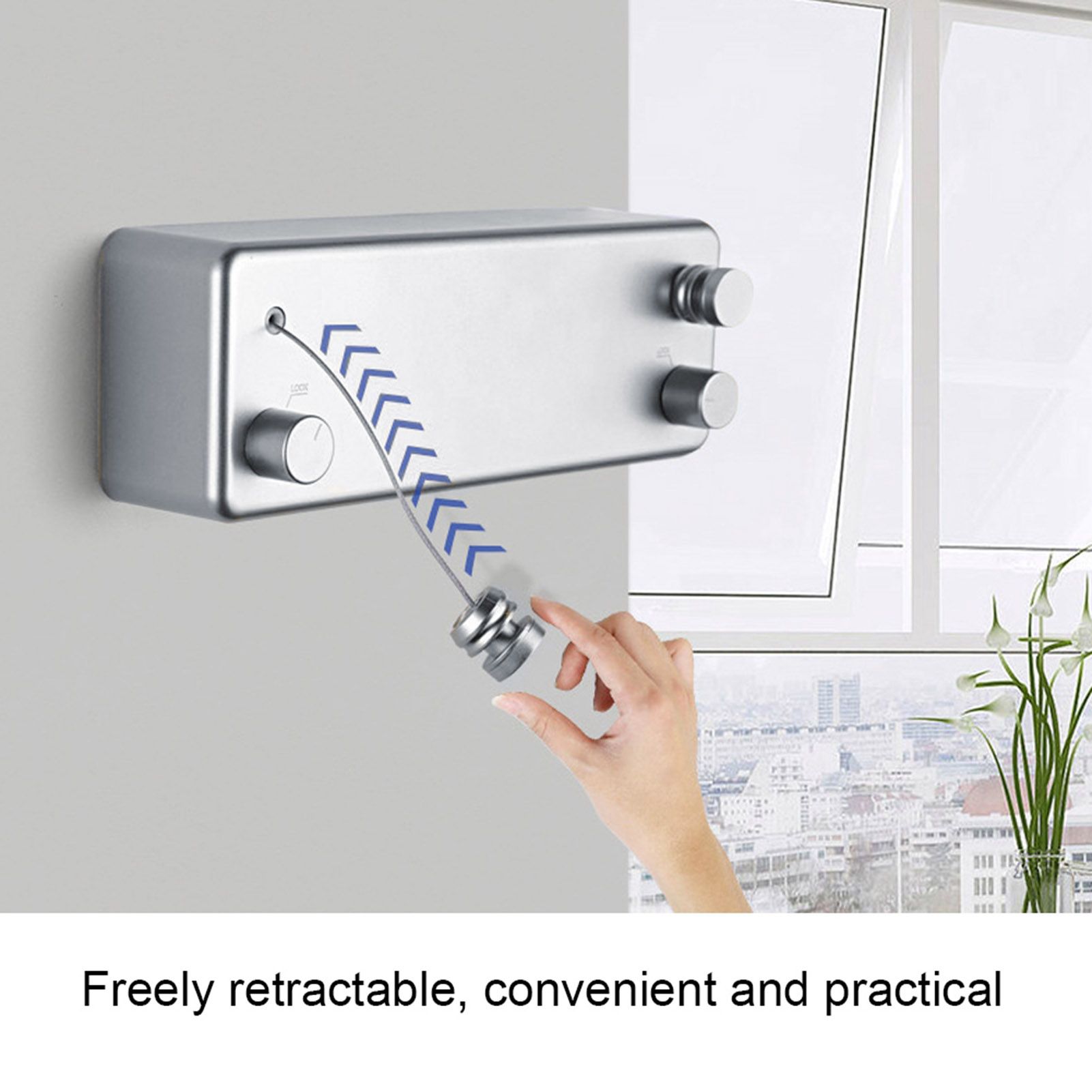 Dual Lines Retractable Clothesline Clothes Drying Line for Indoor Hotel Home view 9