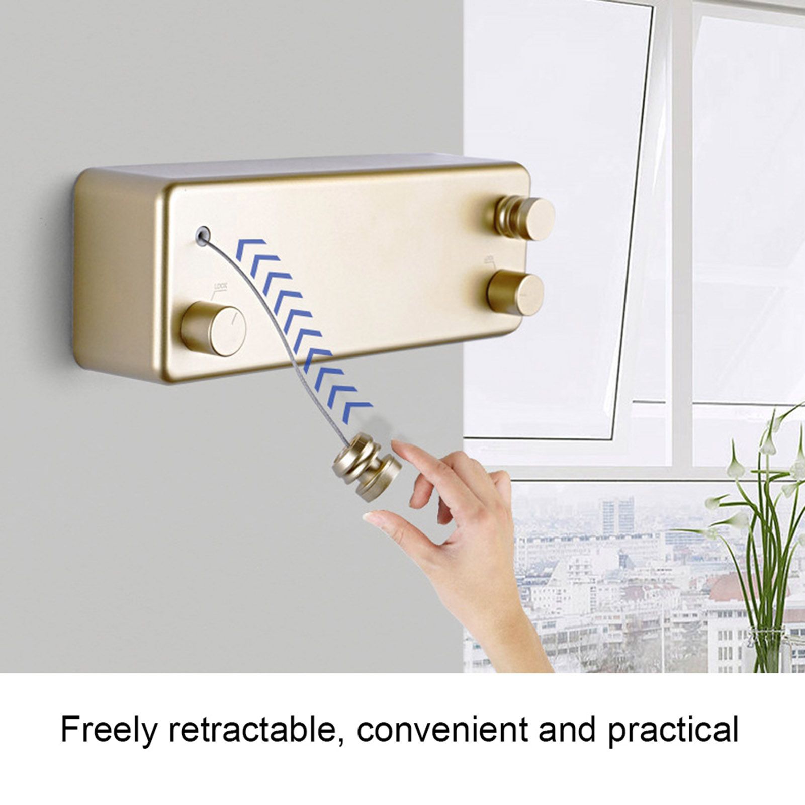 Dual Lines Retractable Clothesline Clothes Drying Line for Indoor Hotel Home view 11