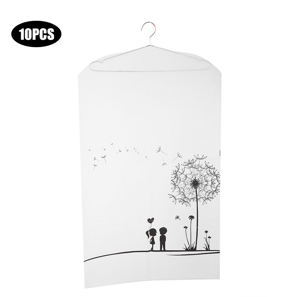 10Pcs Household Hanging Waterproof Clothes Storage Bag Coat Suit Dust Cover view 2