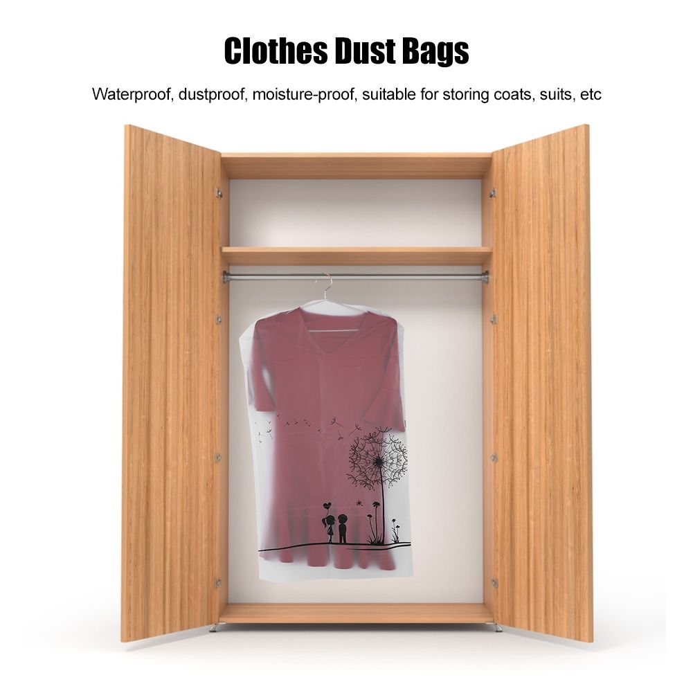 10Pcs Household Hanging Waterproof Clothes Storage Bag Coat Suit Dust Cover view 7