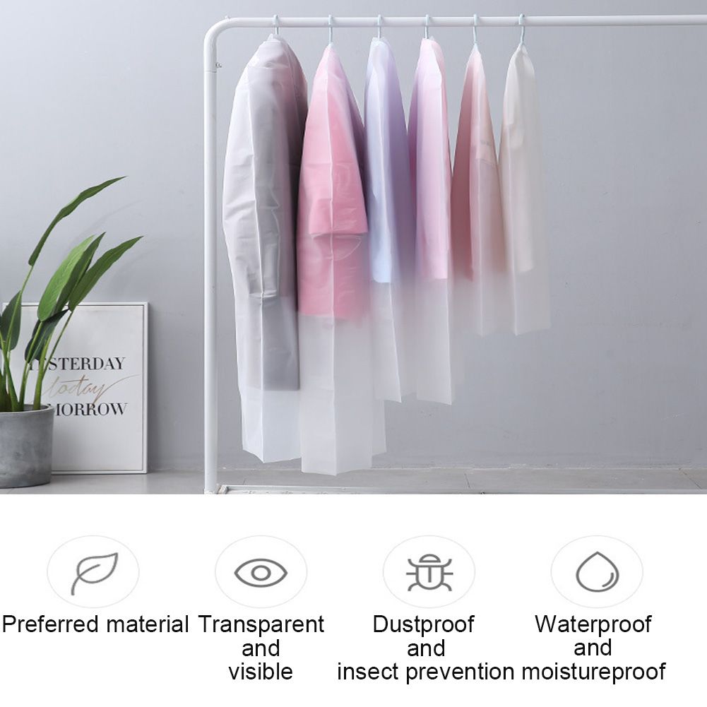 10pcs Hanging Clothes Garment Bag Translucent Suit Overcoat Clothes Dust Cover view 8