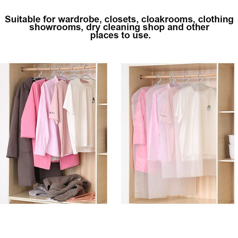 10pcs Hanging Clothes Garment Bag Translucent Suit Overcoat Clothes Dust Cover view 10