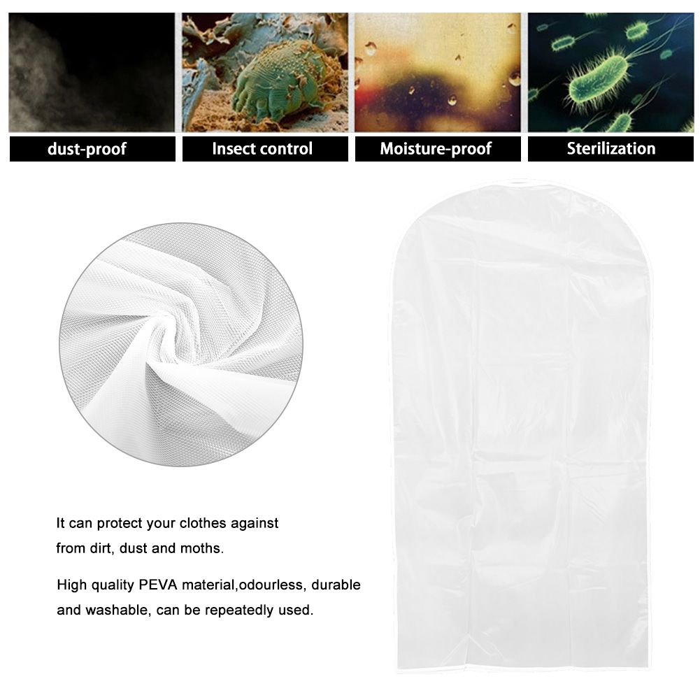 5pcs Hanging Clothes Dust Cover Garment Suit Coat Cover Protector Wardrobe view 7