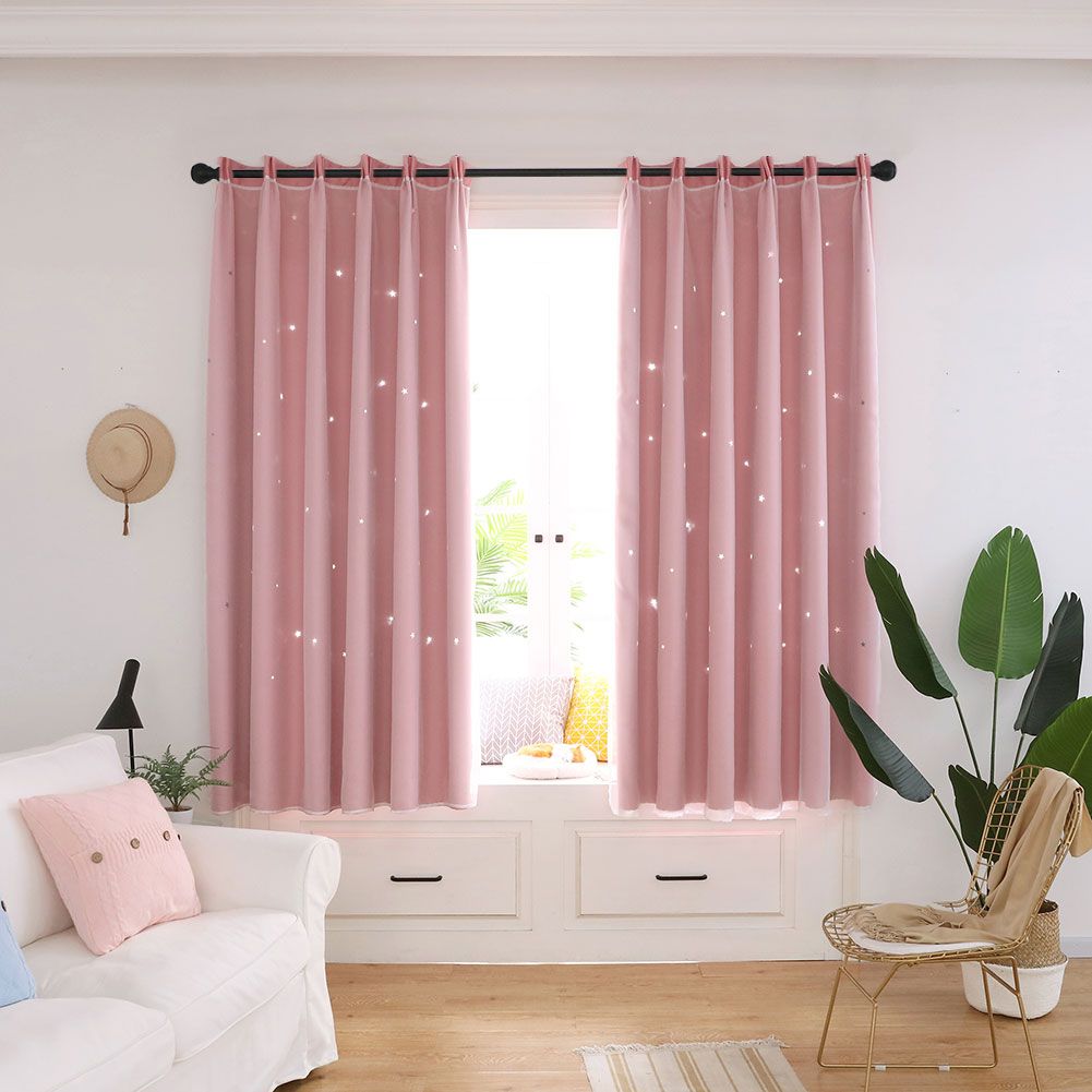 Hollow Out Star Style Window Voile Tulle Curtain Sheer Panels Bedroom Living