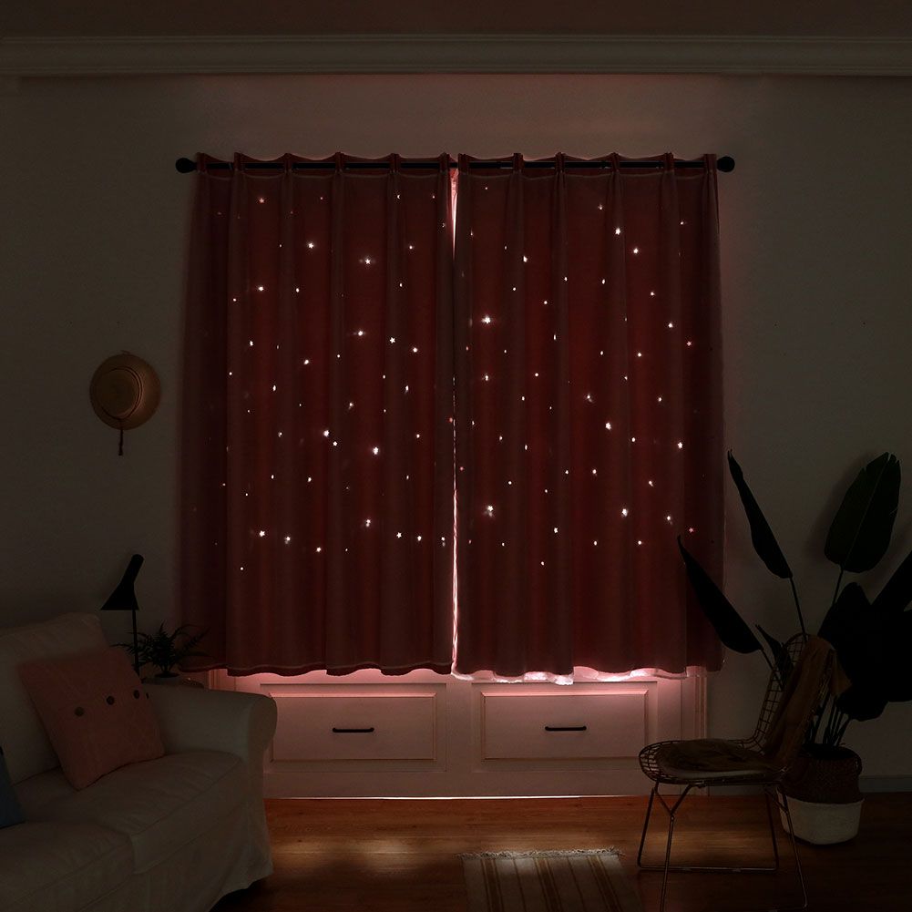 Hollow Out Star Style Window Voile Tulle Curtain Sheer Panels Bedroom Living view 4