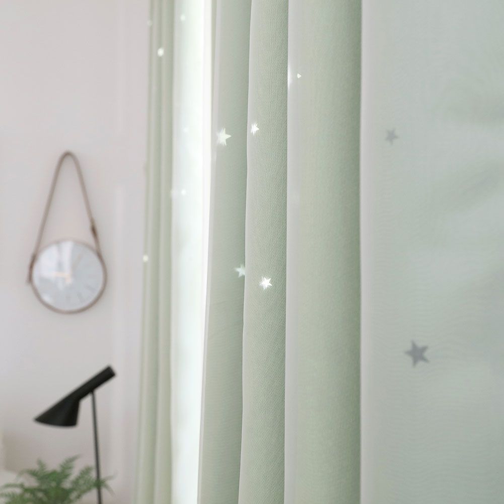 Hollow Out Star Style Window Voile Tulle Curtain Sheer Panels Bedroom Living view 12