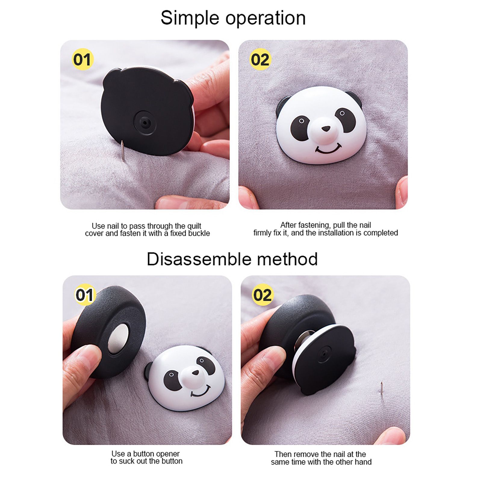 2Pcs Quilt Clip Quilt Cover Bed Sheet Fastener Buckle Anti-Skid Fastening Tool view 9