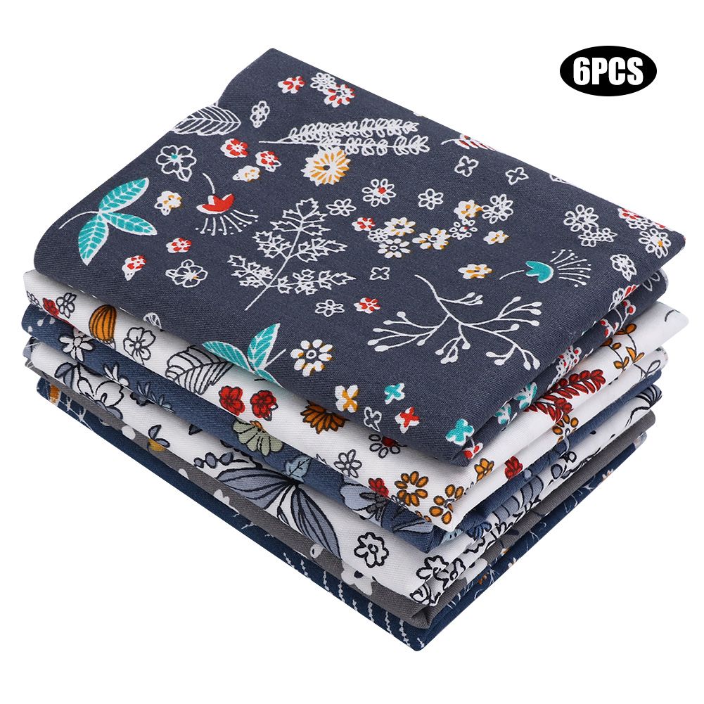 50x40cm 6Pcs Unique Flower Pattern Cotton Cloth Printed Fabric DIY Material view 2