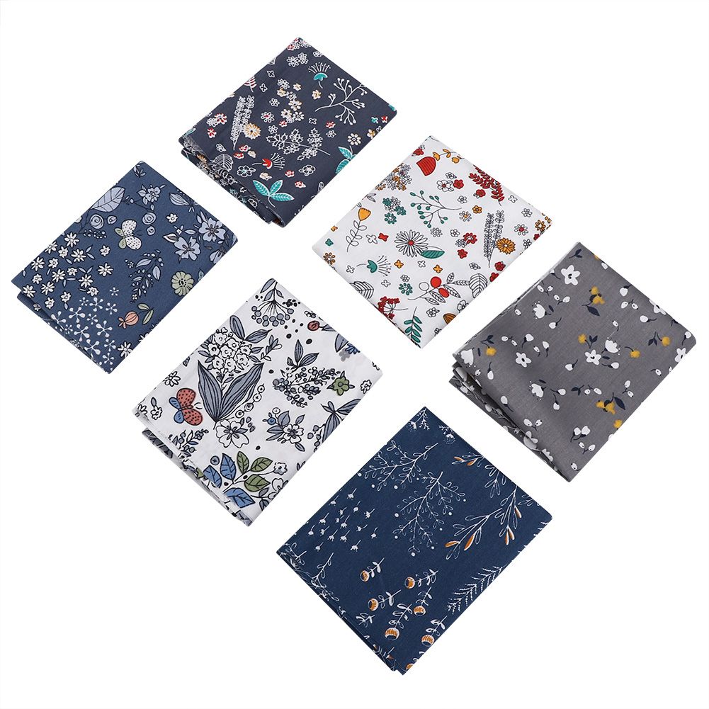 50x40cm 6Pcs Unique Flower Pattern Cotton Cloth Printed Fabric DIY Material view 5