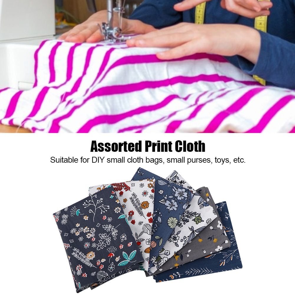 50x40cm 6Pcs Unique Flower Pattern Cotton Cloth Printed Fabric DIY Material view 7