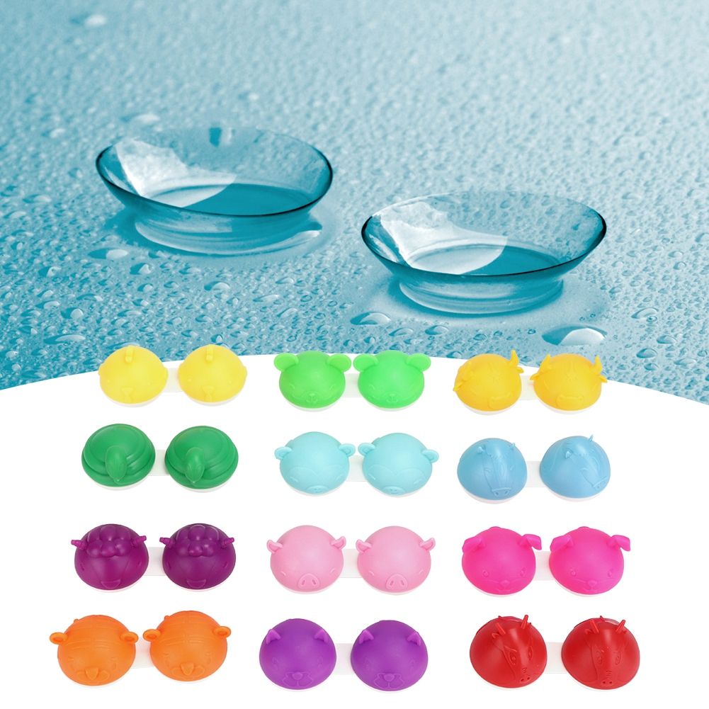 Portable Adorable Animal Shape Contact Lens Case Container Travel Eye Contact view 4