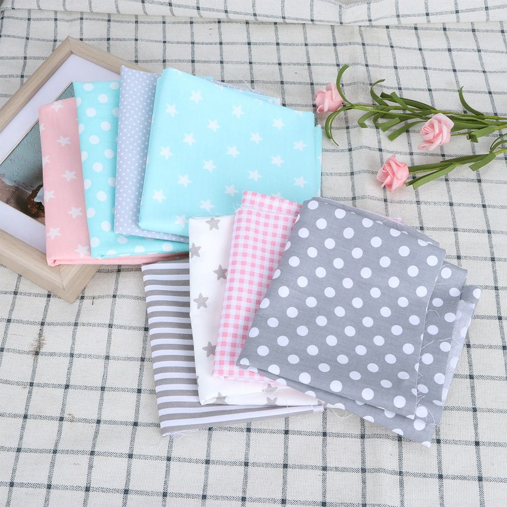 50x50cm 8Pcs Unique Star Dot Pattern Cotton Cloth Printed Cotton Fabric DIY