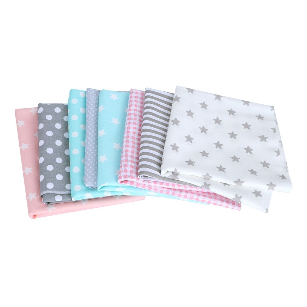 50x50cm 8Pcs Unique Star Dot Pattern Cotton Cloth Printed Cotton Fabric DIY view 2