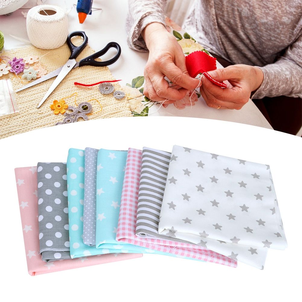 50x50cm 8Pcs Unique Star Dot Pattern Cotton Cloth Printed Cotton Fabric DIY view 3