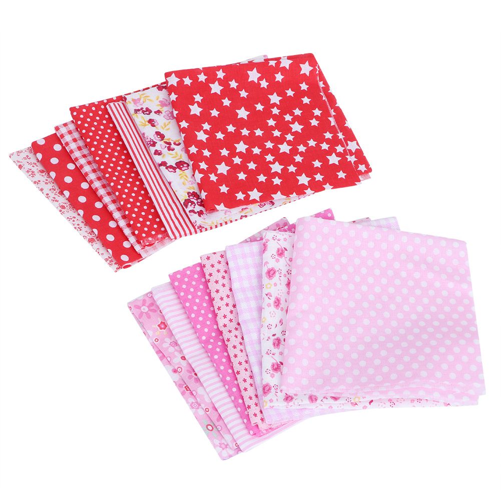 25x25cm 14Pcs Printed Flower Dot Stripe Star Plaid Pattern Cotton Cloth Fabric view 5