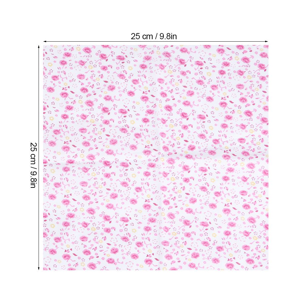 25x25cm 14Pcs Printed Flower Dot Stripe Star Plaid Pattern Cotton Cloth Fabric view 10