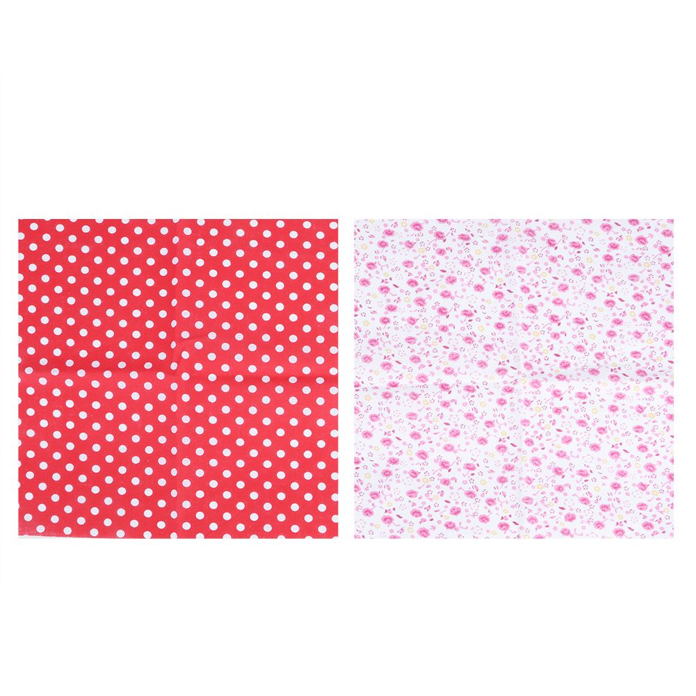 25x25cm 14Pcs Printed Flower Dot Stripe Star Plaid Pattern Cotton Cloth Fabric view 11