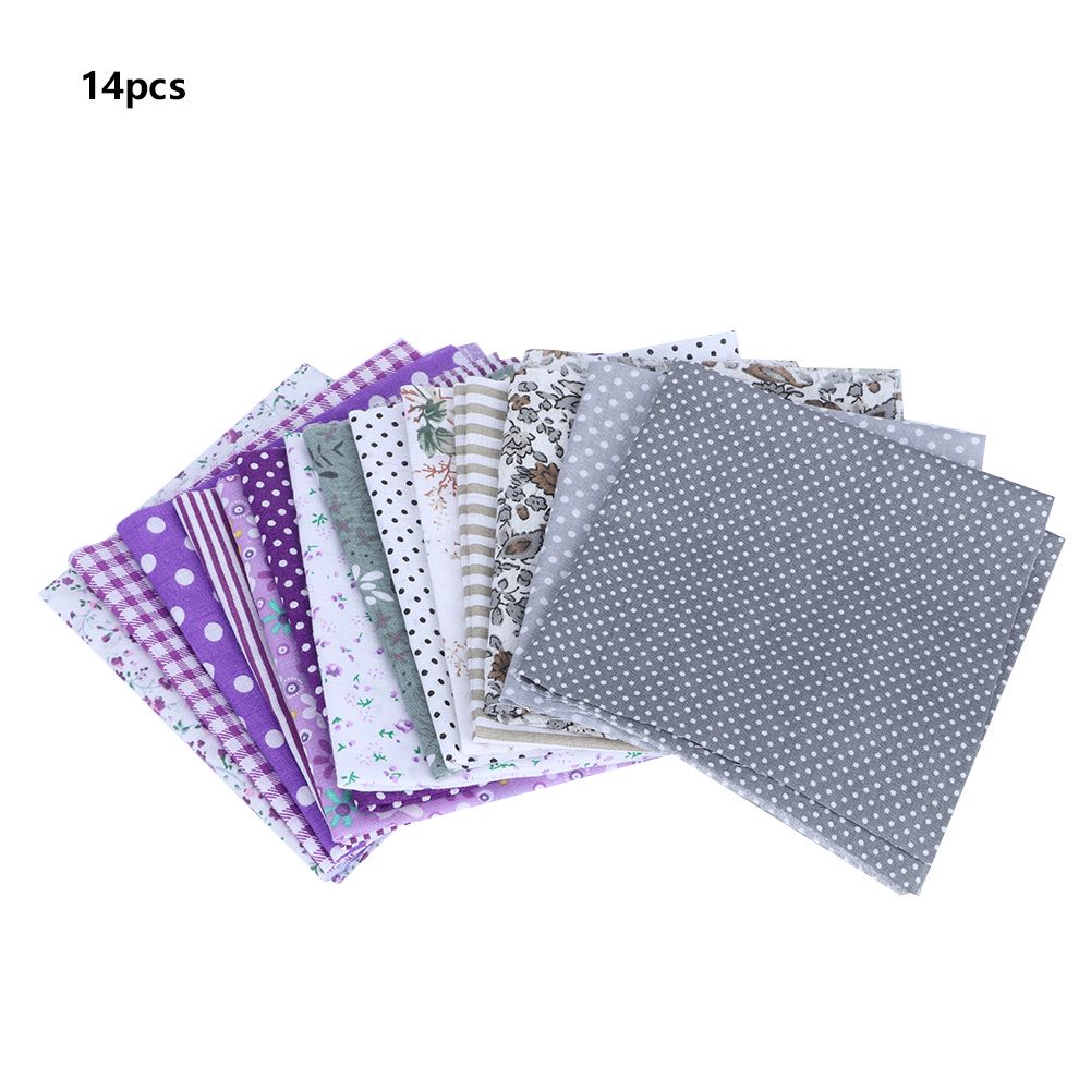 25x25cm 14Pcs Various Beautiful Printed Pattern Cotton Cloth Sewing Fabric DIY view 2