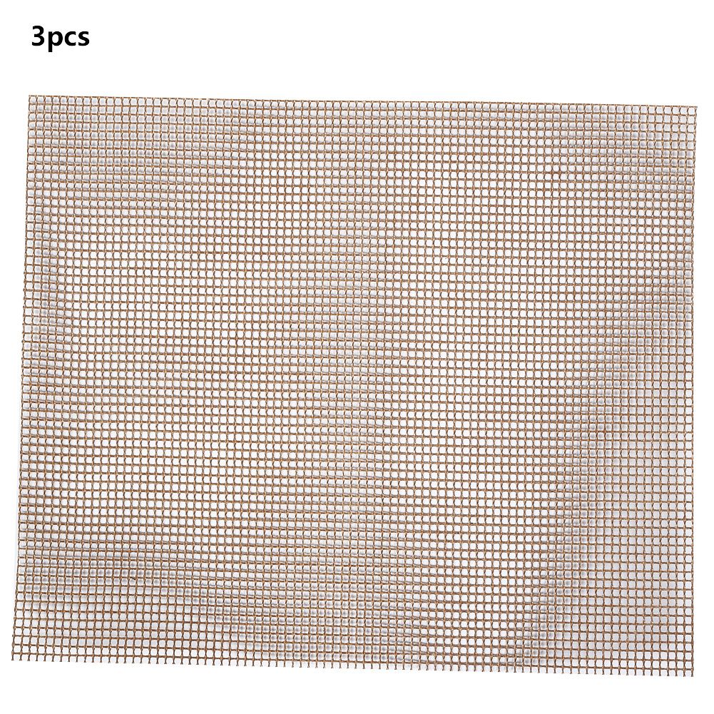 3Pcs BBQ Grill Mats Sheet Reusable BBQ Mesh Mat Non-Stick Barbecue Pad Grill view 2