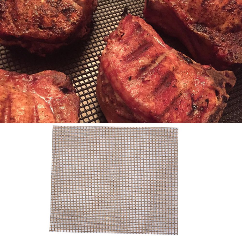3Pcs BBQ Grill Mats Sheet Reusable BBQ Mesh Mat Non-Stick Barbecue Pad Grill view 6